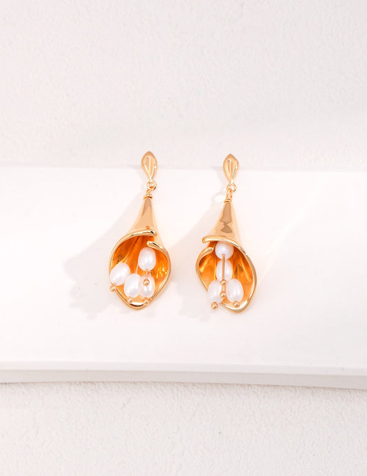 Ipomoea nil pearl earrings