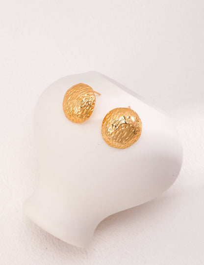 3D round textured earrings