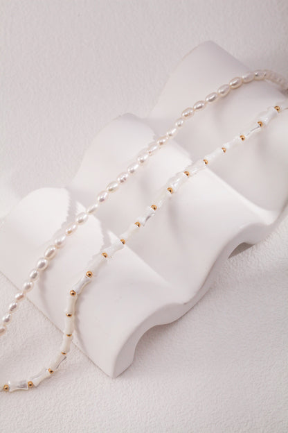 Orchid Bamboo Pearl Necklace