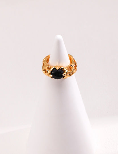 Black agate ring