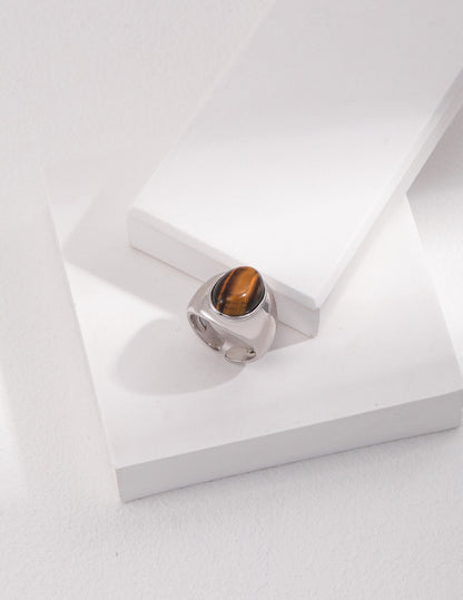 Big tiger’s eye stone Ring